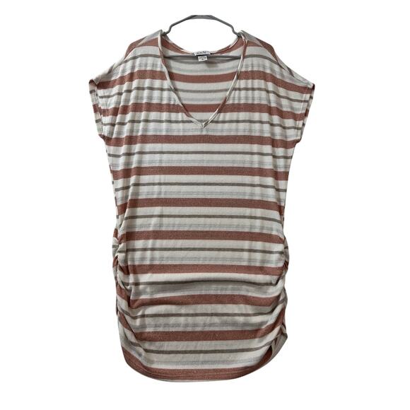 Jordan Taylor Stripe Knit Dress XL Ruched Sides Comfy Beachy - Picture 1 of 9